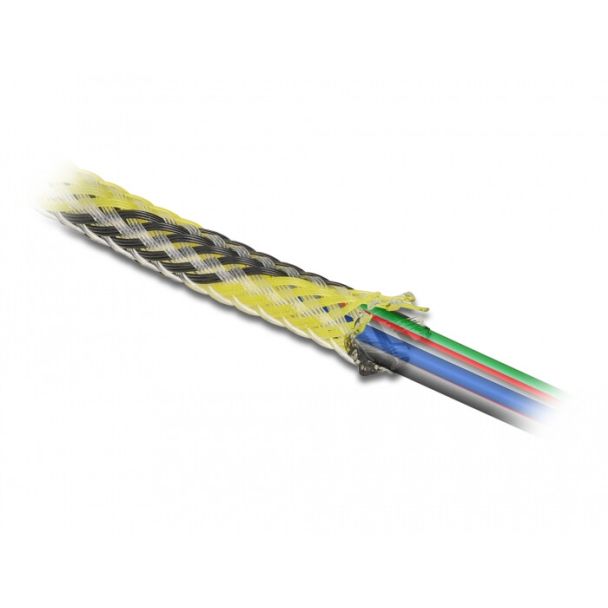 DeLOCK Braided Sleeve stretchable 2 m x 38 mm black-yellow