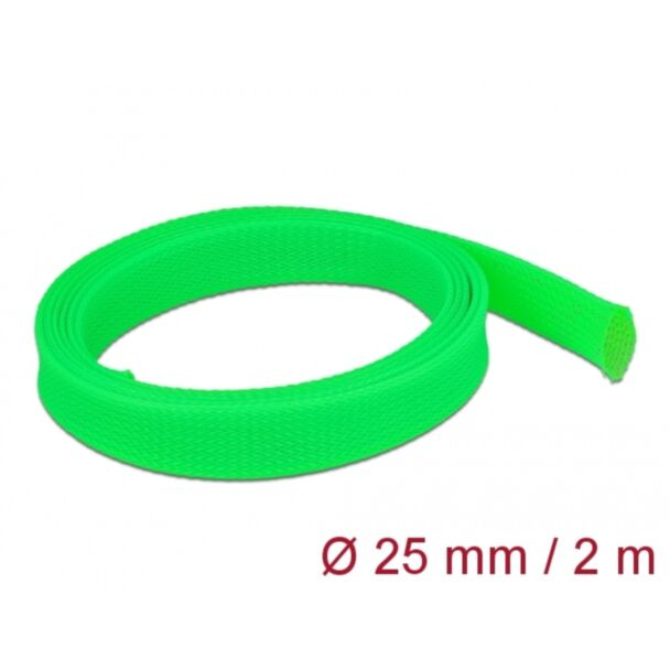 DeLOCK Manicotto intrecciato estensibile da 2 m x 25 mm verde