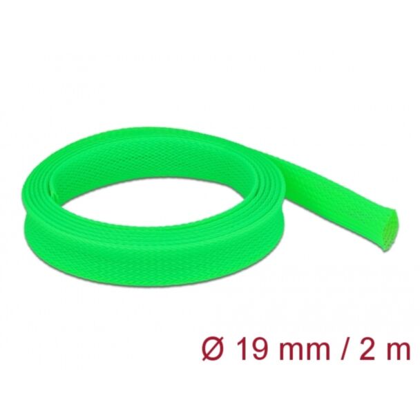 DeLOCK Manicotto intrecciato estensibile da 2 m x 19 mm verde