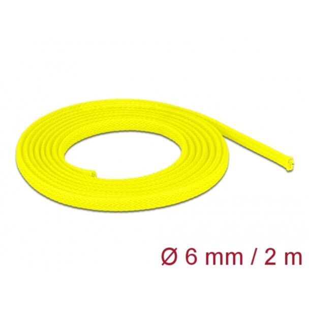 DeLOCK Manicotto intrecciato estensibile da 2 m x 6 mm giallo