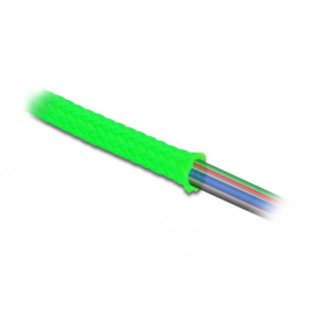 DeLOCK Manicotto intrecciato estensibile da 2 m x 6 mm verde