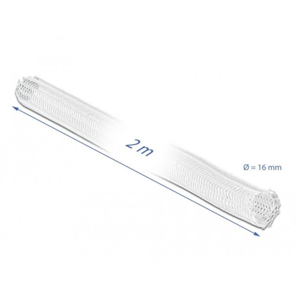 DeLOCK Manicotto intrecciato con chiusura automatica 2 m x 16 mm bianco