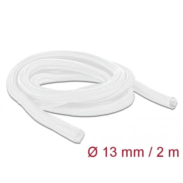 DeLOCK Braided Sleeve self-closing 2 m x 13 mm white