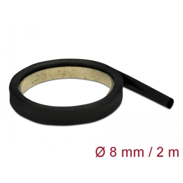DeLOCK Tubo termorestringente da 2 m x 8 mm Rapporto di restringimento 4:1 nero