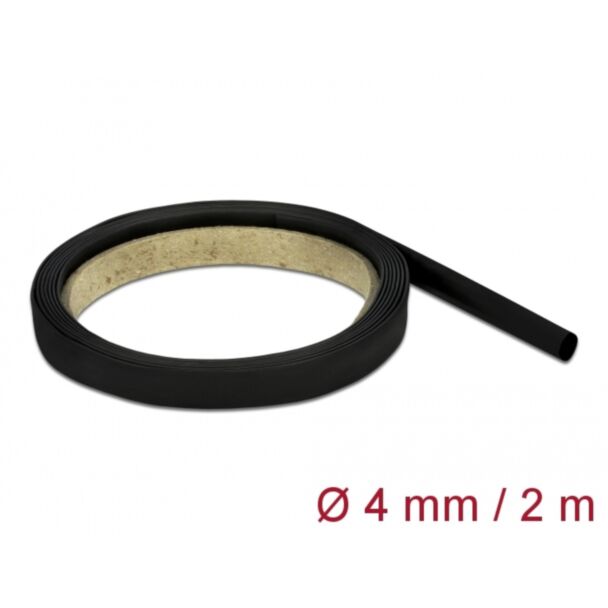 DeLOCK Tubo termorestringente da 2 m x 4 mm Rapporto di restringimento 4:1 nero