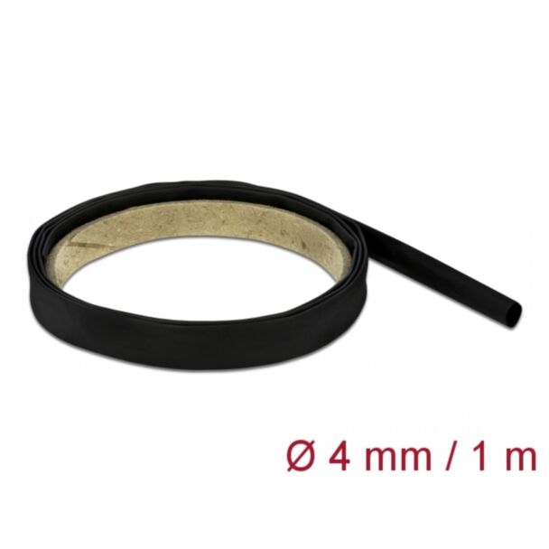 DeLOCK Tubo termorestringente da 1 m x 4 mm Rapporto di restringimento 4:1 nero
