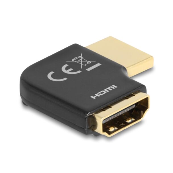 DeLOCK Adattatore HDMI maschio per femmina 90° angolato a sinistra 8K 60 Hz metallo