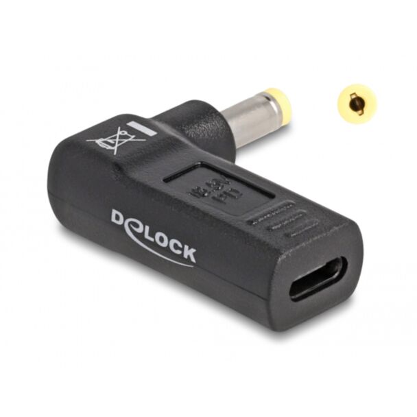DeLOCK Adattatore per portatile Cavo di ricarica USB Type-C femmina per HP 4,8 x 1,7 mm maschio 90° angolato
