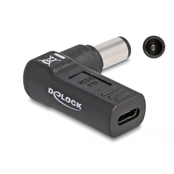 DeLOCK Adattatore per portatile Cavo di ricarica USB Type-C femmina per HP 7,4 x 5,0 mm maschio 90° angolato