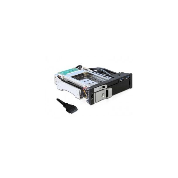 DeLOCK 47209 drive bay panel 13.3 cm (5.25") I/O ports panel Black