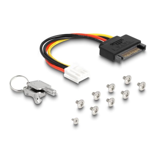 DeLOCK Bay rack mobile sottile per 4 x M.2 NVMe SSD con connettore Slim SAS SFF-8654
