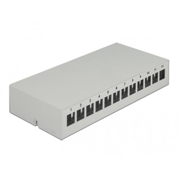 DeLOCK Keystone Patch Panel 12 Port grey