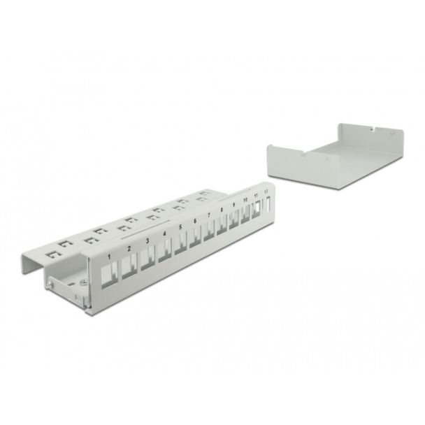 DeLOCK Pannello patch keystone a 12 porte grigio