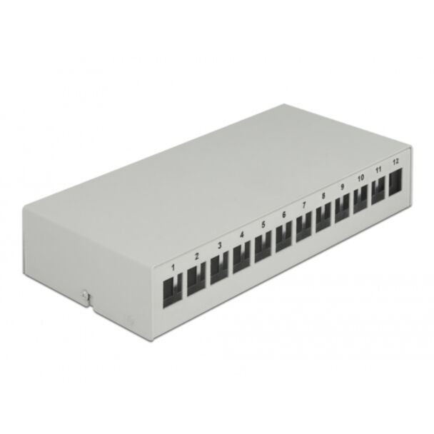DeLOCK Pannello patch keystone a 12 porte grigio
