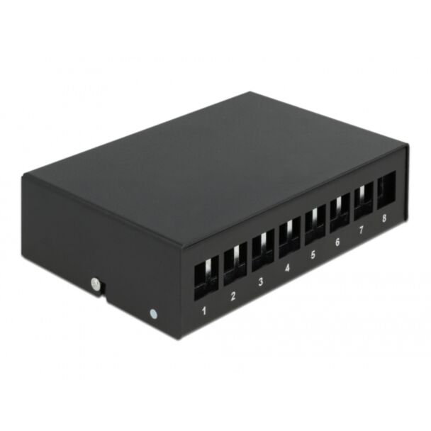 DeLOCK Pannello patch keystone a 8 porte nero