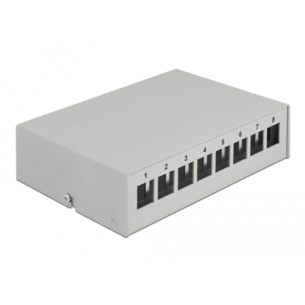 DeLOCK Pannello patch keystone a 8 porte grigio