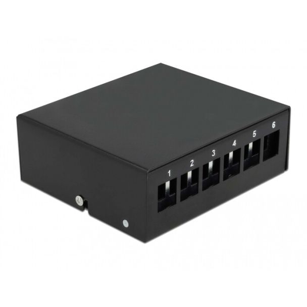 DeLOCK Keystone Patch Panel 6 Port black