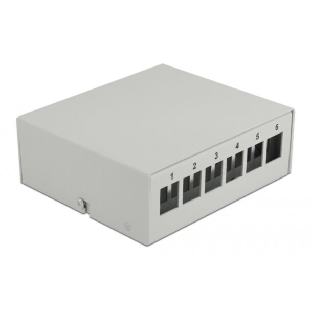 DeLOCK Pannello patch keystone a 6 porte grigio