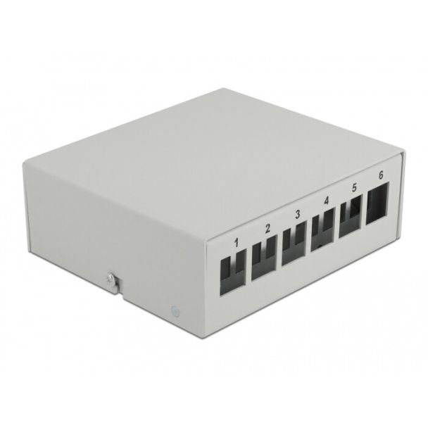 DeLOCK Keystone Patch Panel 6 Port grey