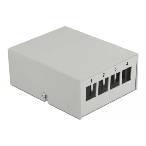 DeLOCK Pannello patch keystone a 4 porte grigio