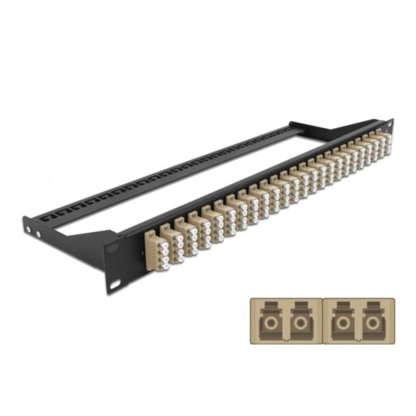 DeLOCK Pannello patch in fibra da 19″ a 24 porte LC Quad beige