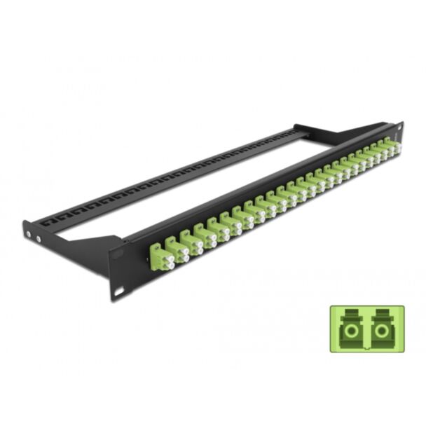 DeLOCK Pannello patch in fibra da 19″ a 24 porte LC Duplex verde acido