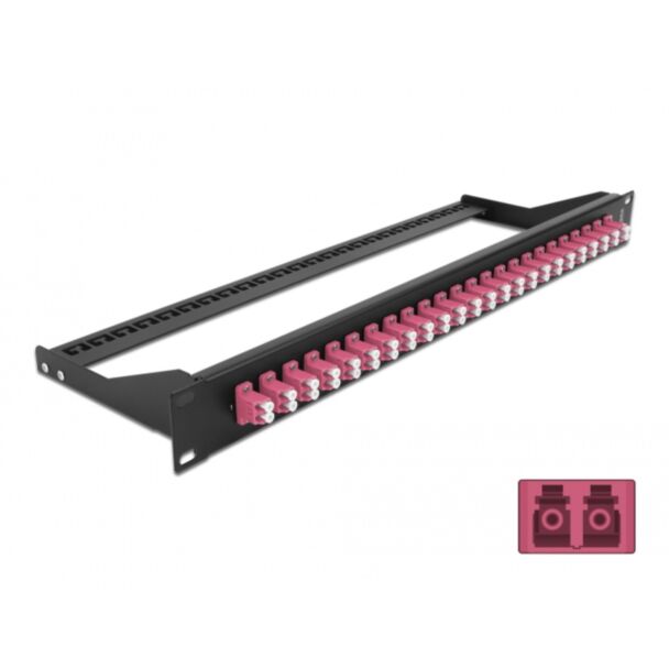 DeLOCK Pannello patch in fibra da 19″ a 24 porte LC Duplex viola