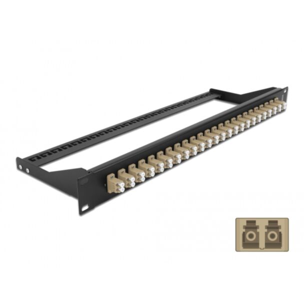DeLOCK Pannello patch in fibra da 19″ a 24 porte LC Duplex beige