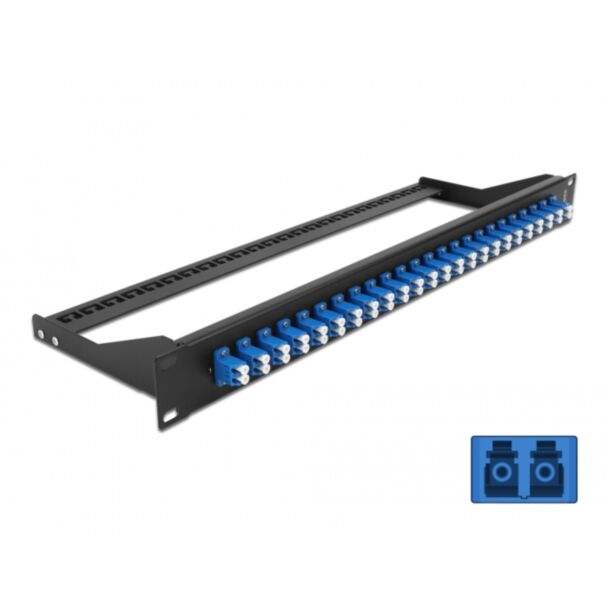 DeLOCK Pannello patch in fibra da 19″ a 24 porte LC Duplex blu