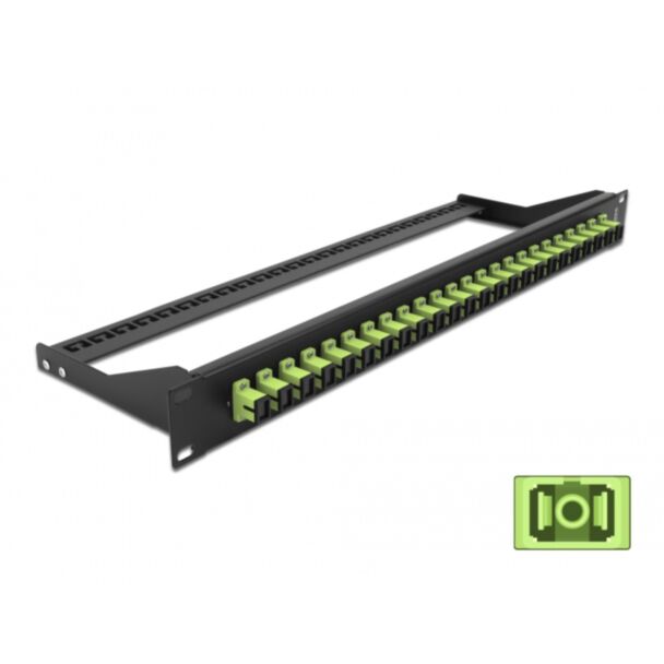 DeLOCK Pannello patch in fibra da 19″ a 24 porte SC Simplex verde acido