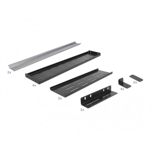 DeLOCK Supporto per guida DIN da 19″ 4U, nero