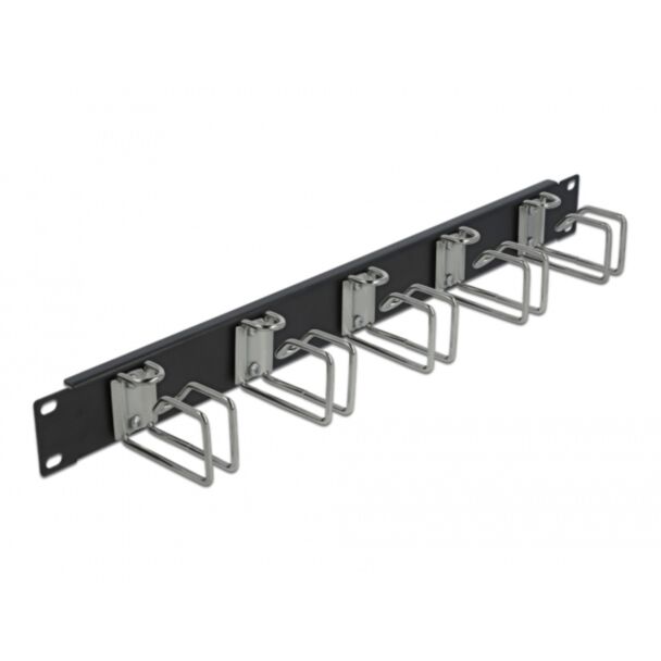 DeLOCK Pannello di gestione cavi da 19″ nero