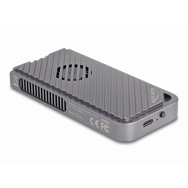 DeLOCK Custodia da gioco esterna per SSD M.2 NVMe PCIe con SuperSpeed USB 20 Gbps (USB 3.2 Gen 2x2) USB Type-C femmina e illuminazione LED RGB