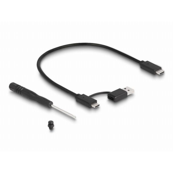 DeLOCK Custodia da gioco esterna per SSD M.2 NVMe PCIe con SuperSpeed USB 20 Gbps (USB 3.2 Gen 2x2) USB Type-C femmina e illuminazione LED RGB