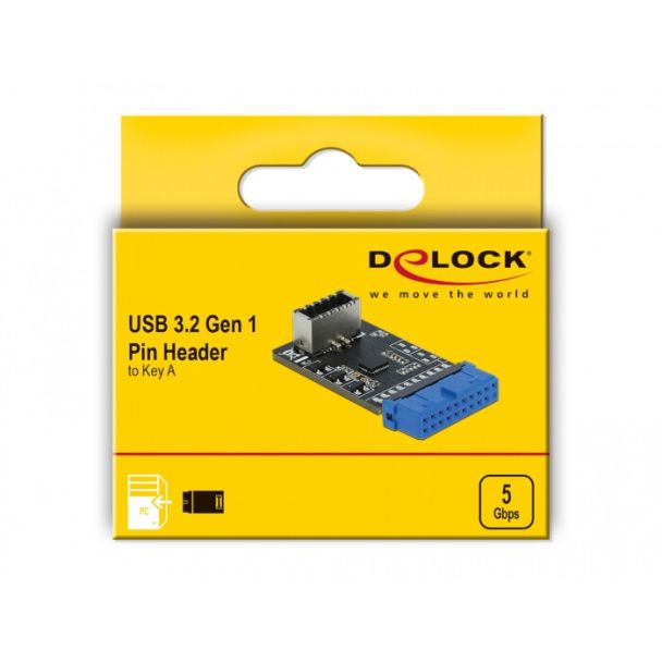 DeLOCK USB 3.2 Gen 1 Adattatore Pin Header femmina a interna chiave A femmina