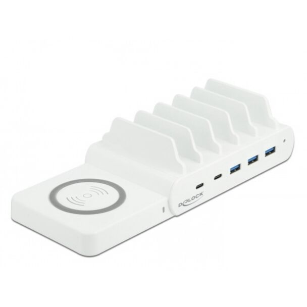 DeLOCK USB and Wireless Charger 2 x USB Type-C PD + 3 x USB Type-A with 110 W
