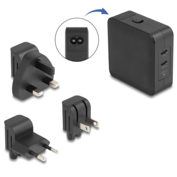 DeLOCK 41443 mobile device charger Universal Black AC Indoor