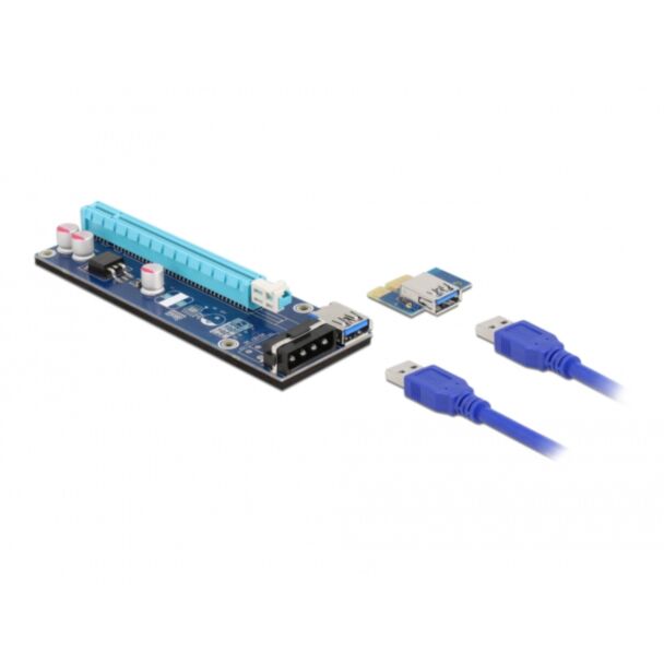 DeLOCK Riser Card PCI Express x1 to x16 with 60 cm USB cable
