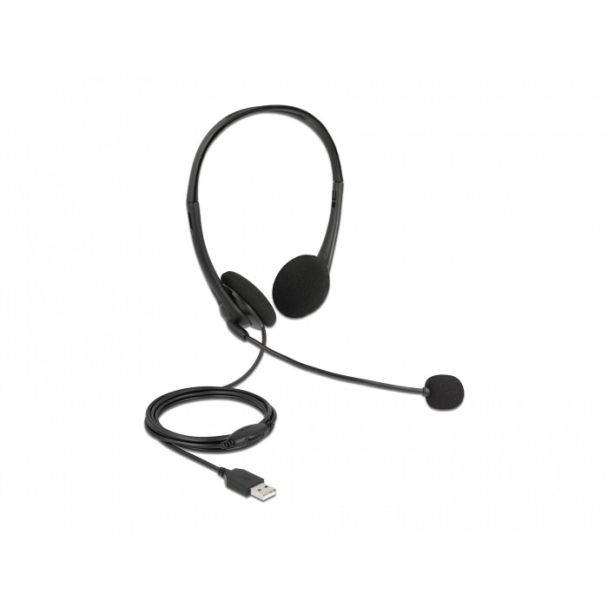 DeLOCK USB Stereo Headset with Volume Control for PC and Laptop