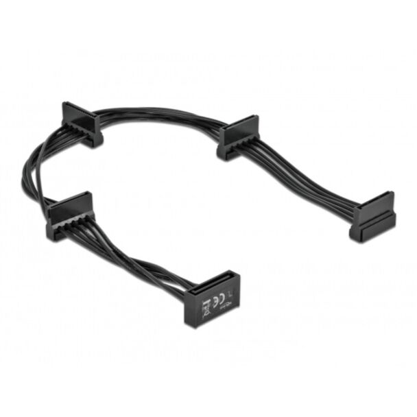 DeLOCK Cable Power SATA 15 pin plug > 4 x SATA 15 pin receptacle 40 cm black