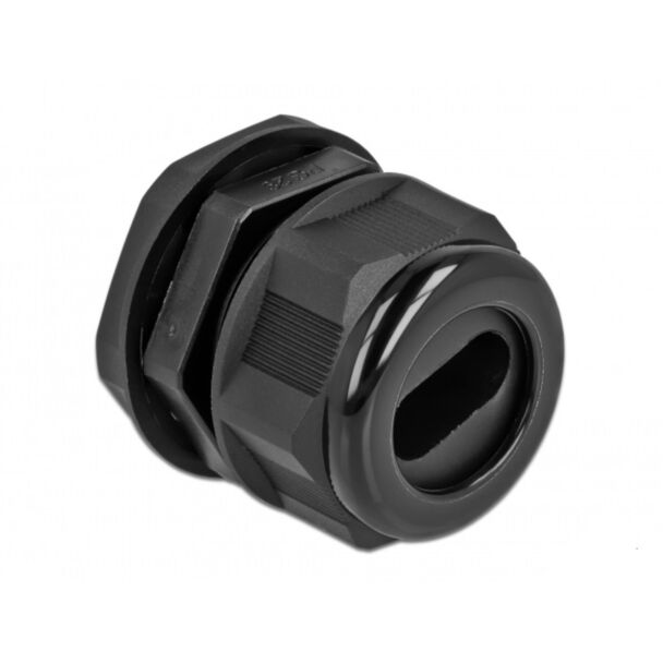 DeLOCK Cable Gland PG29 for flat cable black 2 pieces