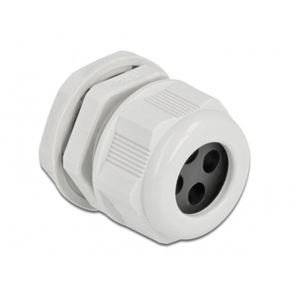 DeLOCK Pressacavo PG21 per cavo tondo con quattro entrate cavi grigio 2 pezzi