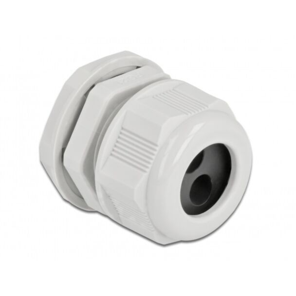 DeLOCK Cable Gland PG21 for round cable with two cable entries grey 2 pieces