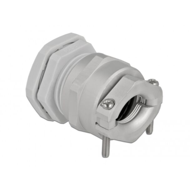 DeLOCK Pressacavo PG29 con scarico della trazione e protezione contro le piegature grigio