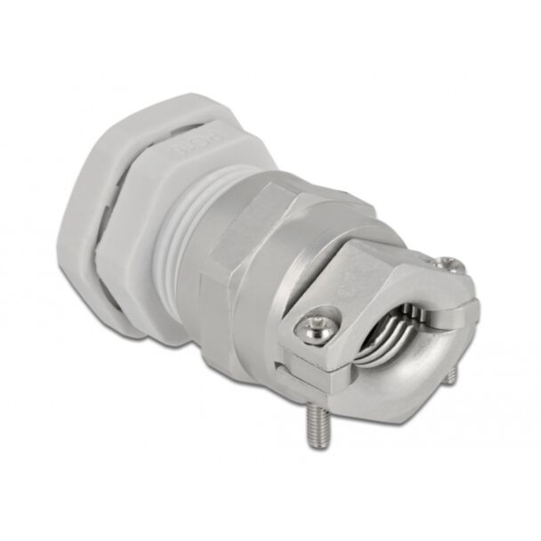 DeLOCK Cable Gland PG16 with strain relief and bending protection grey