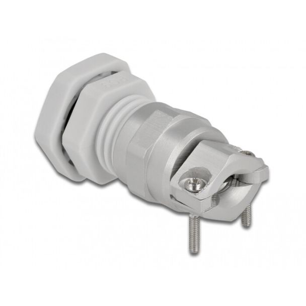 DeLOCK Cable Gland PG9 with strain relief and bending protection grey