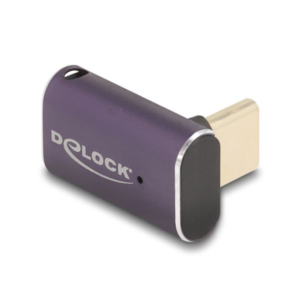 DeLOCK USB Adapter 40 Gbps USB Type-C PD 3.1 240 W male to female angled 8K 60 Hz metal
