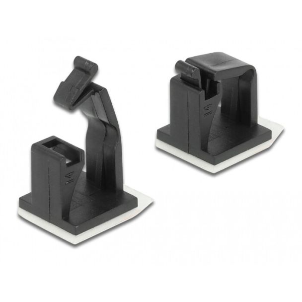 DeLOCK Portacavo con clip di bloccaggio autoadesiva nero 10 pezzi