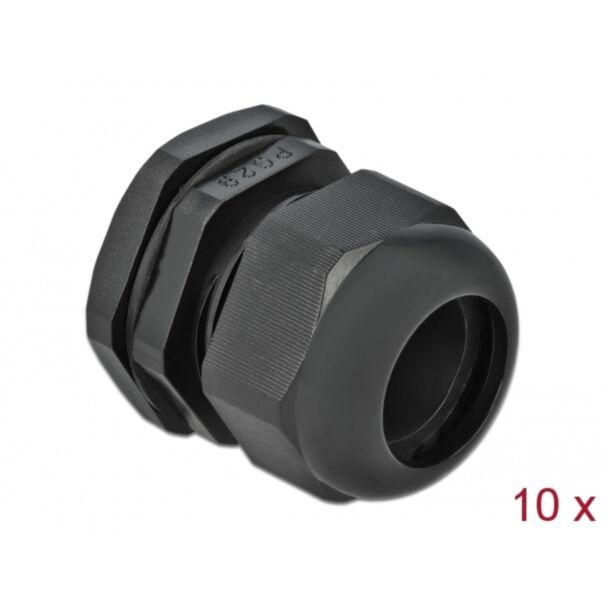 DeLOCK Pressacavo PG29 10 pezzi nero