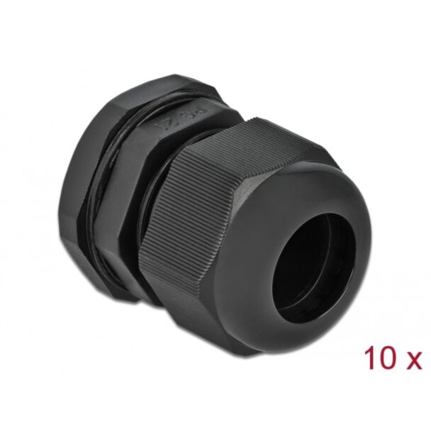 DeLOCK Pressacavo PG21 10 pezzi nero
